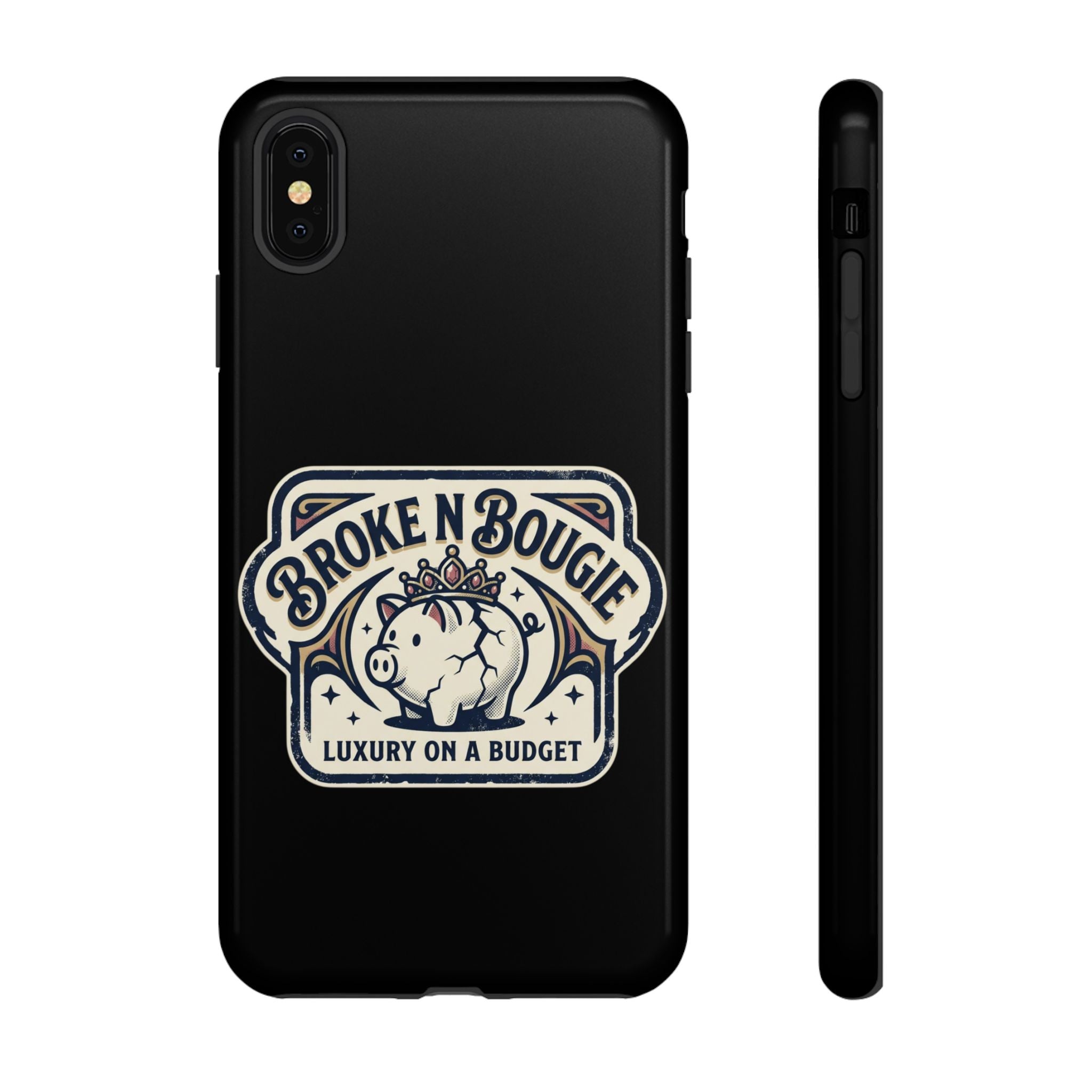 Phone Case — "Broke N Bougie: Luxury on a Budget" Cute Pig Design