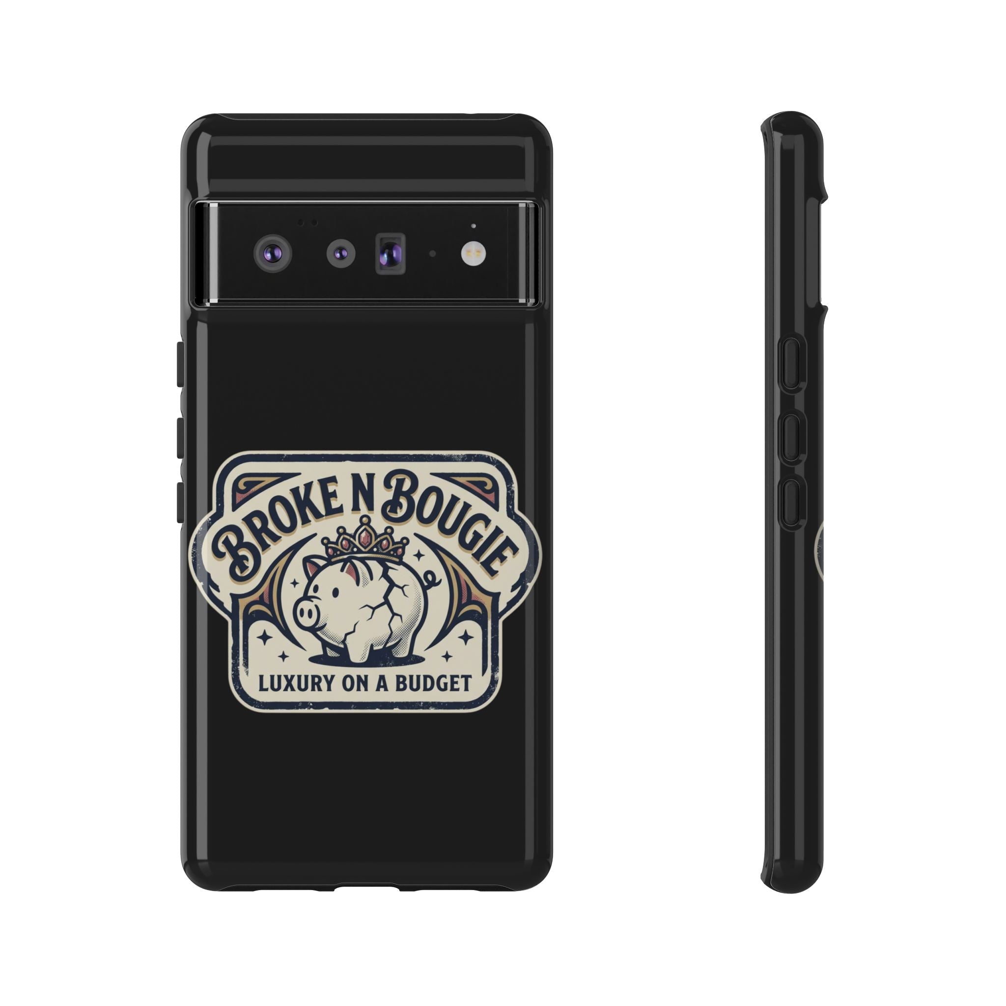 Phone Case — "Broke N Bougie: Luxury on a Budget" Cute Pig Design