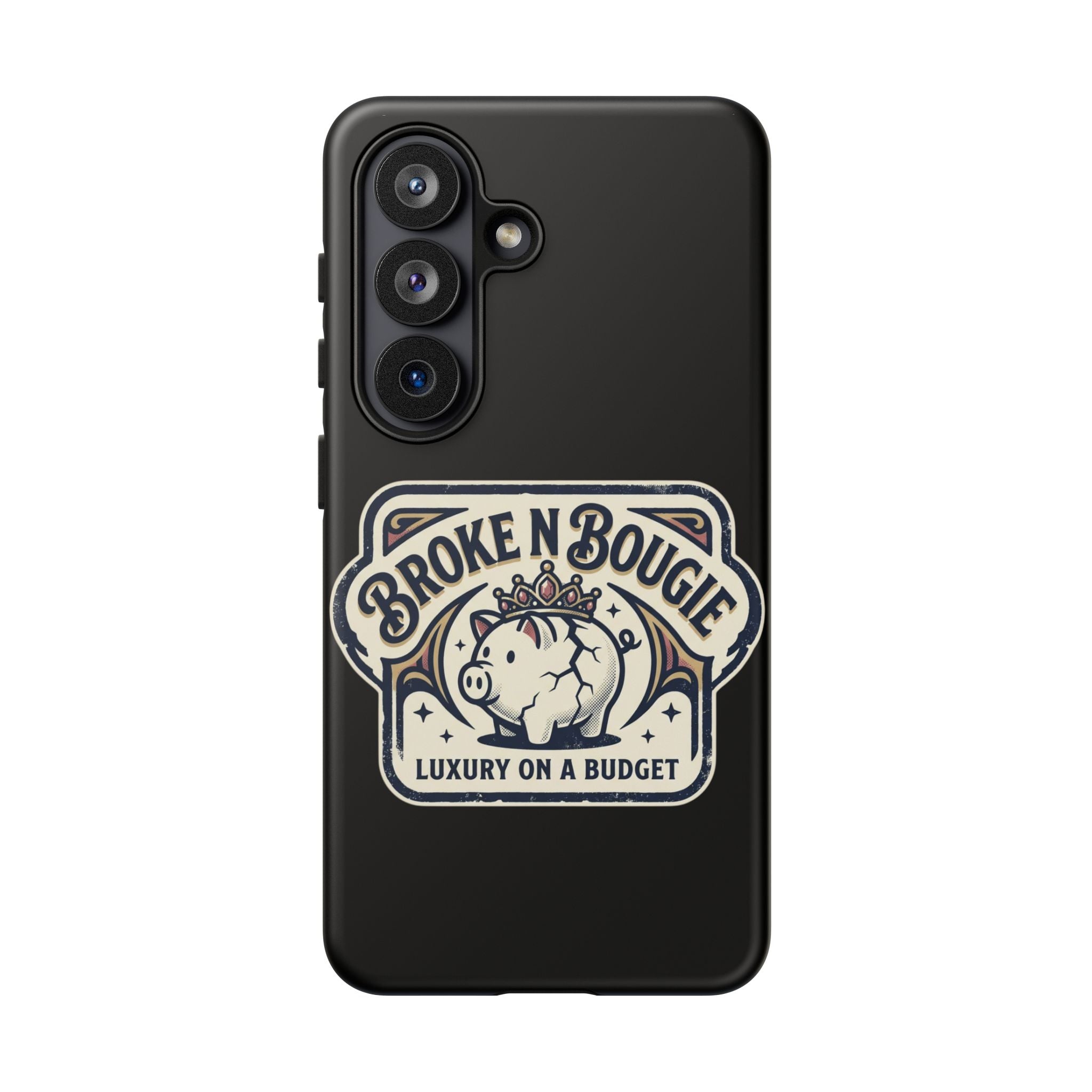 Phone Case — "Broke N Bougie: Luxury on a Budget" Cute Pig Design