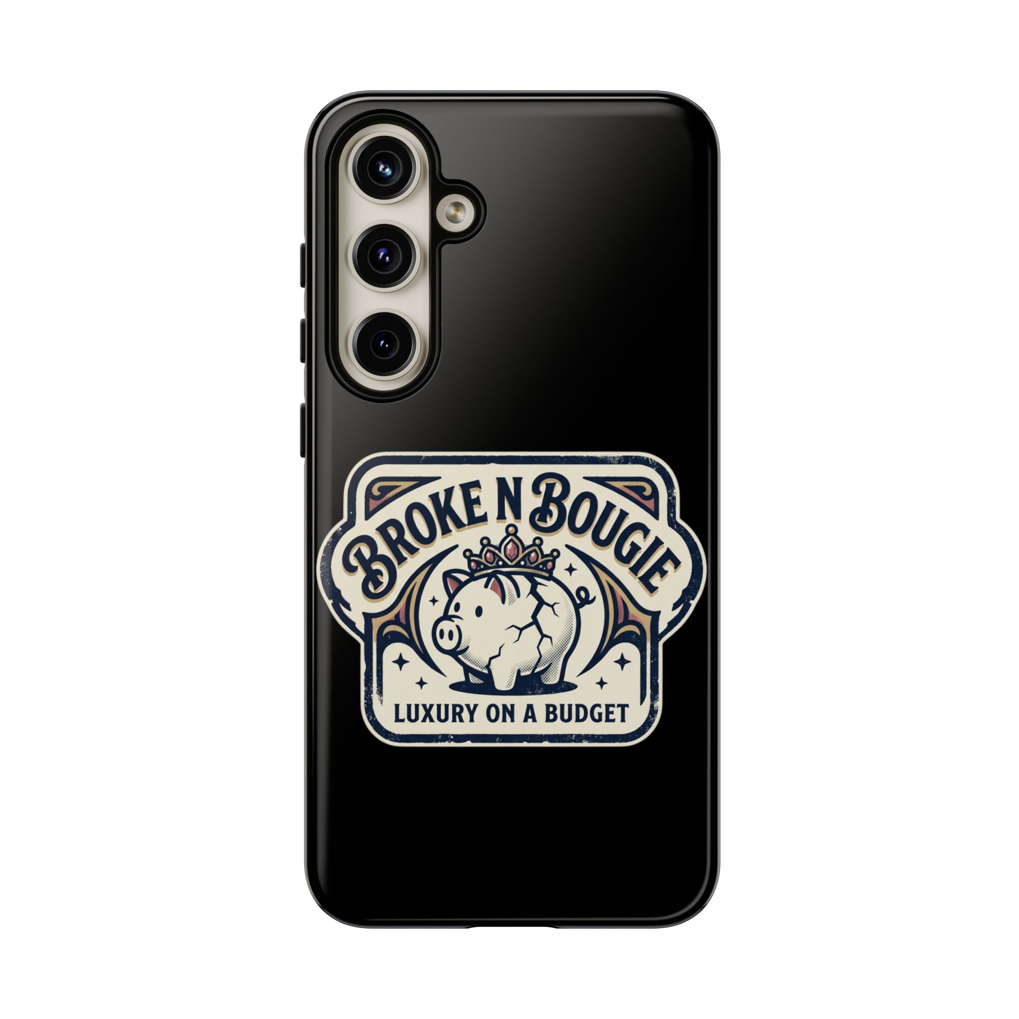 Phone Case — "Broke N Bougie: Luxury on a Budget" Cute Pig Design