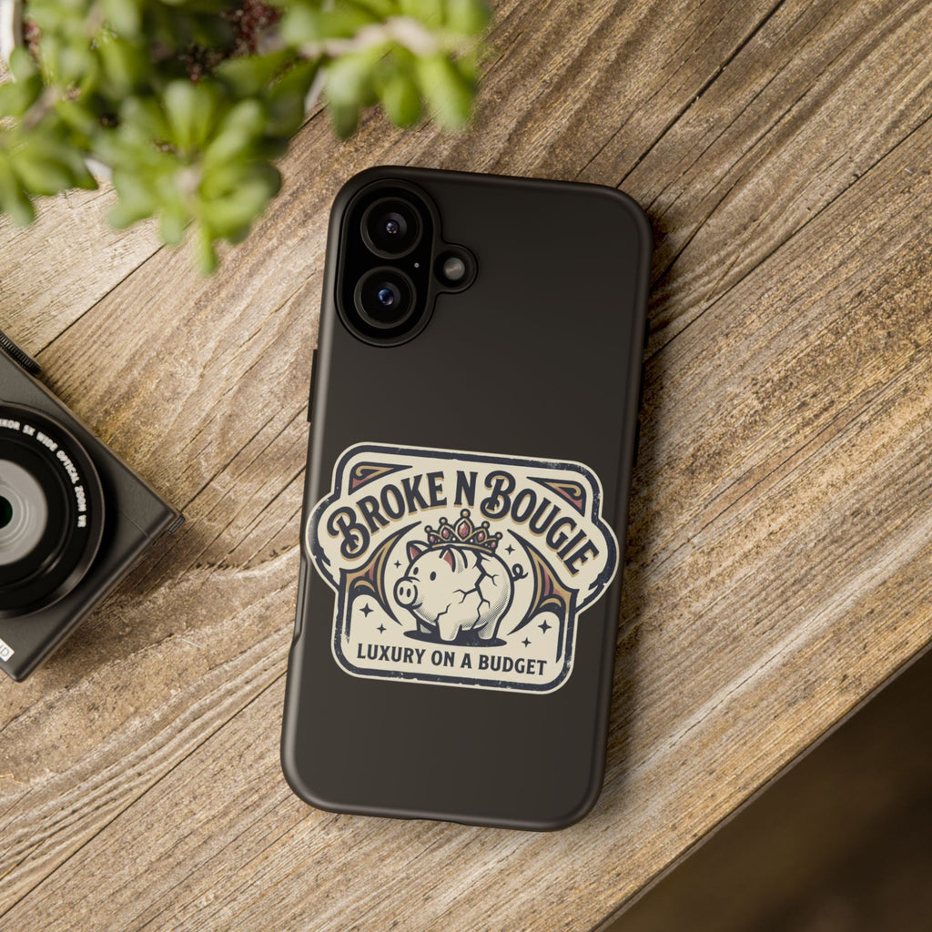 Phone Case — "Broke N Bougie: Luxury on a Budget" Cute Pig Design