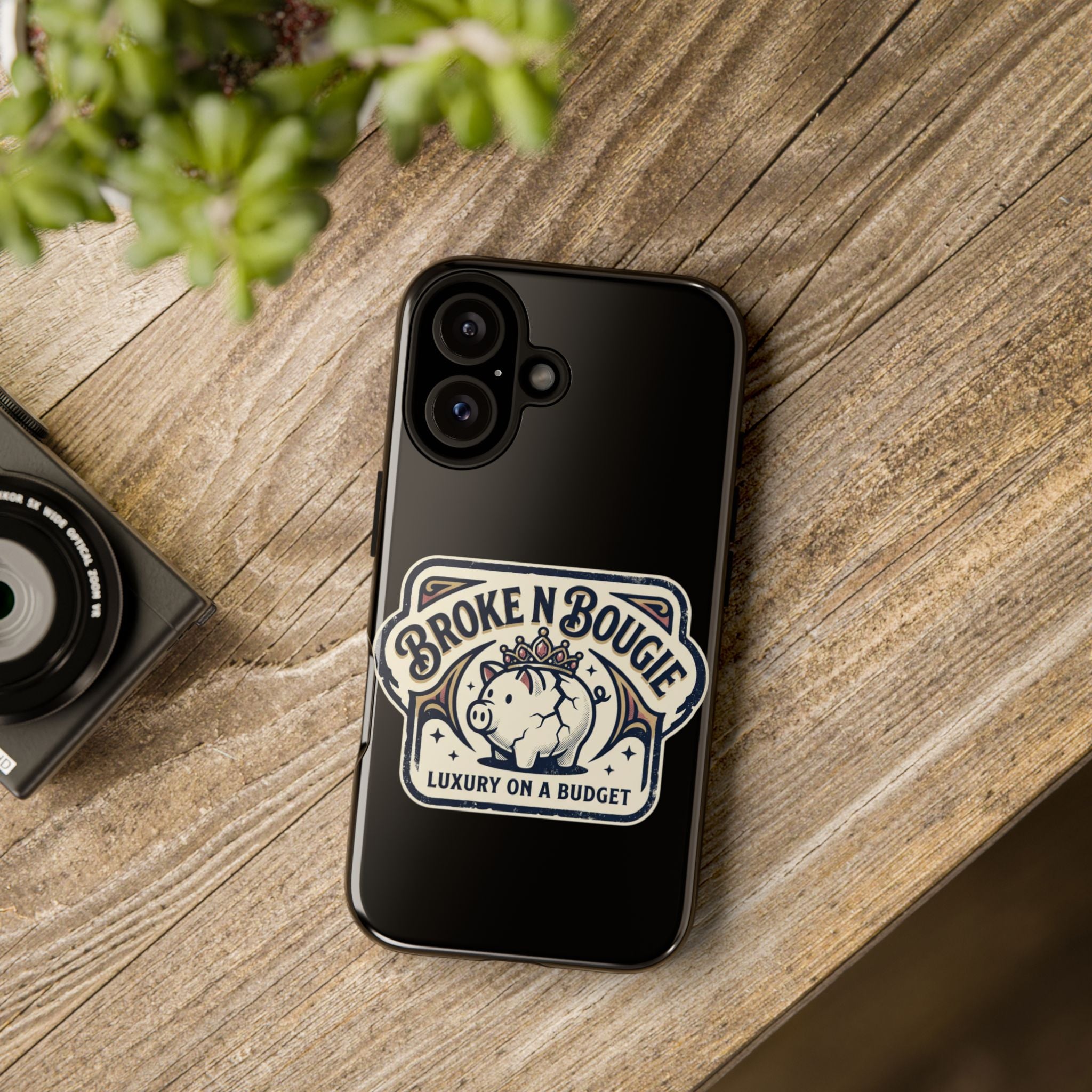 Phone Case — "Broke N Bougie: Luxury on a Budget" Cute Pig Design