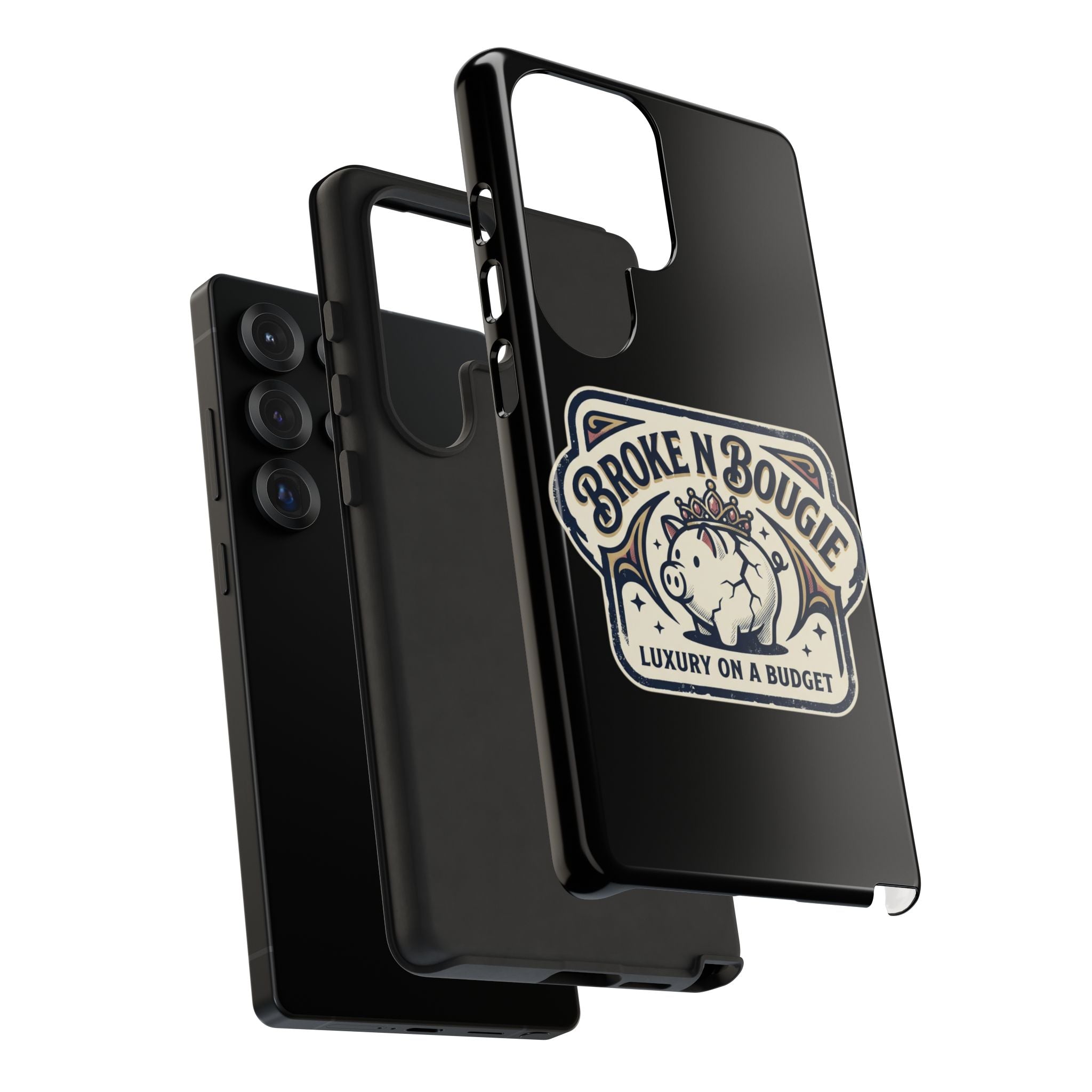 Phone Case — "Broke N Bougie: Luxury on a Budget" Cute Pig Design