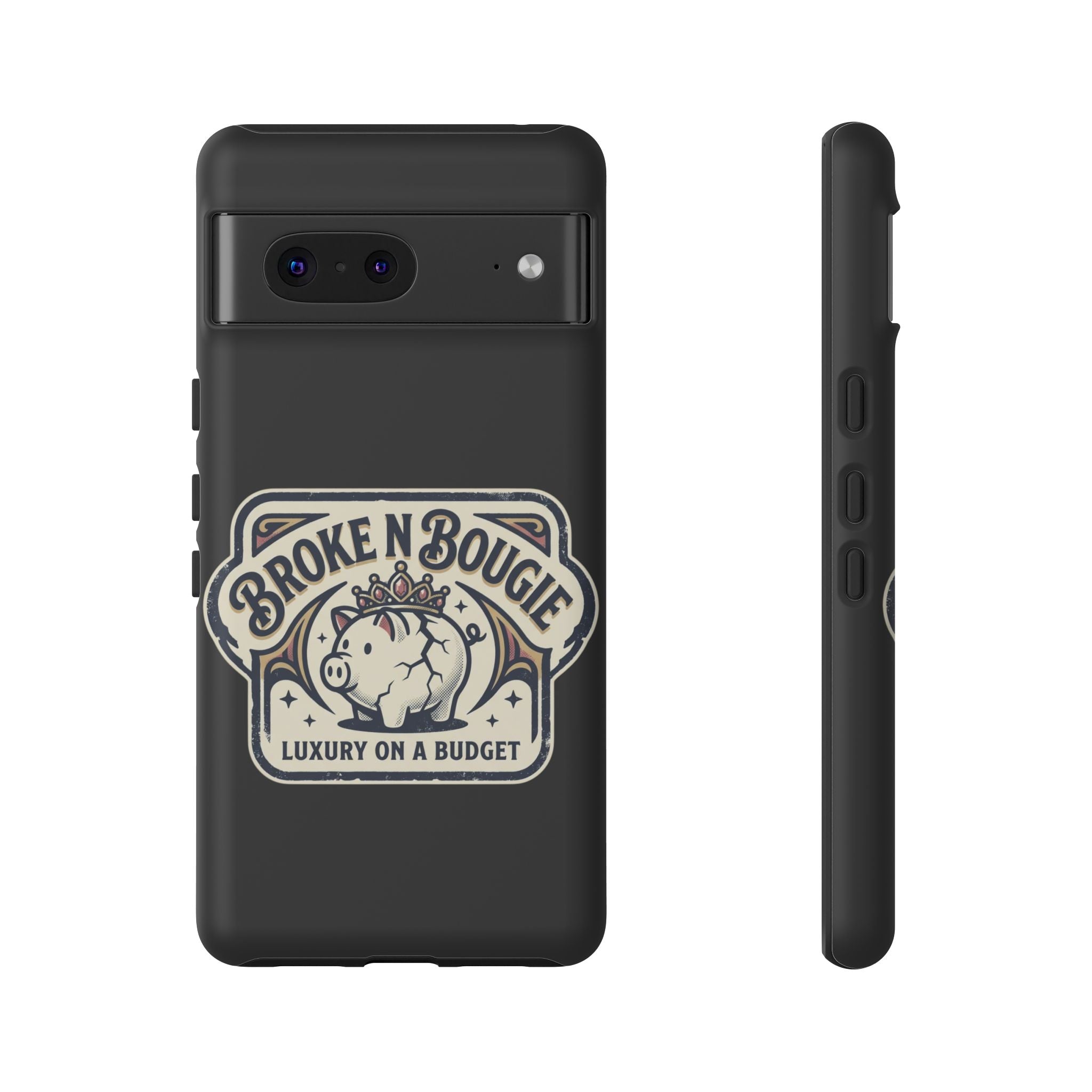Phone Case — "Broke N Bougie: Luxury on a Budget" Cute Pig Design