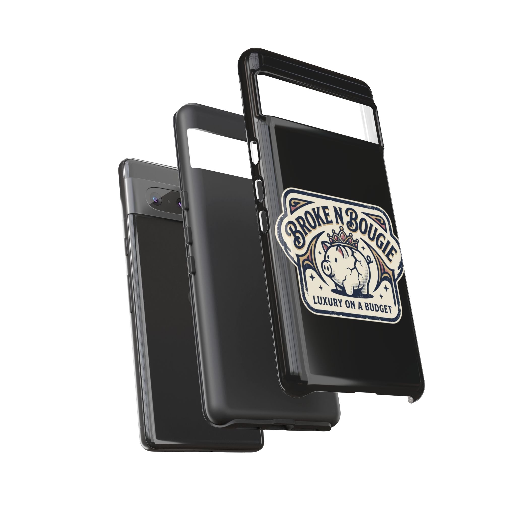 Phone Case — "Broke N Bougie: Luxury on a Budget" Cute Pig Design