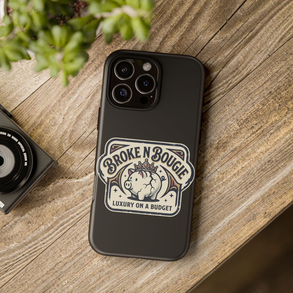 Phone Case — "Broke N Bougie: Luxury on a Budget" Cute Pig Design
