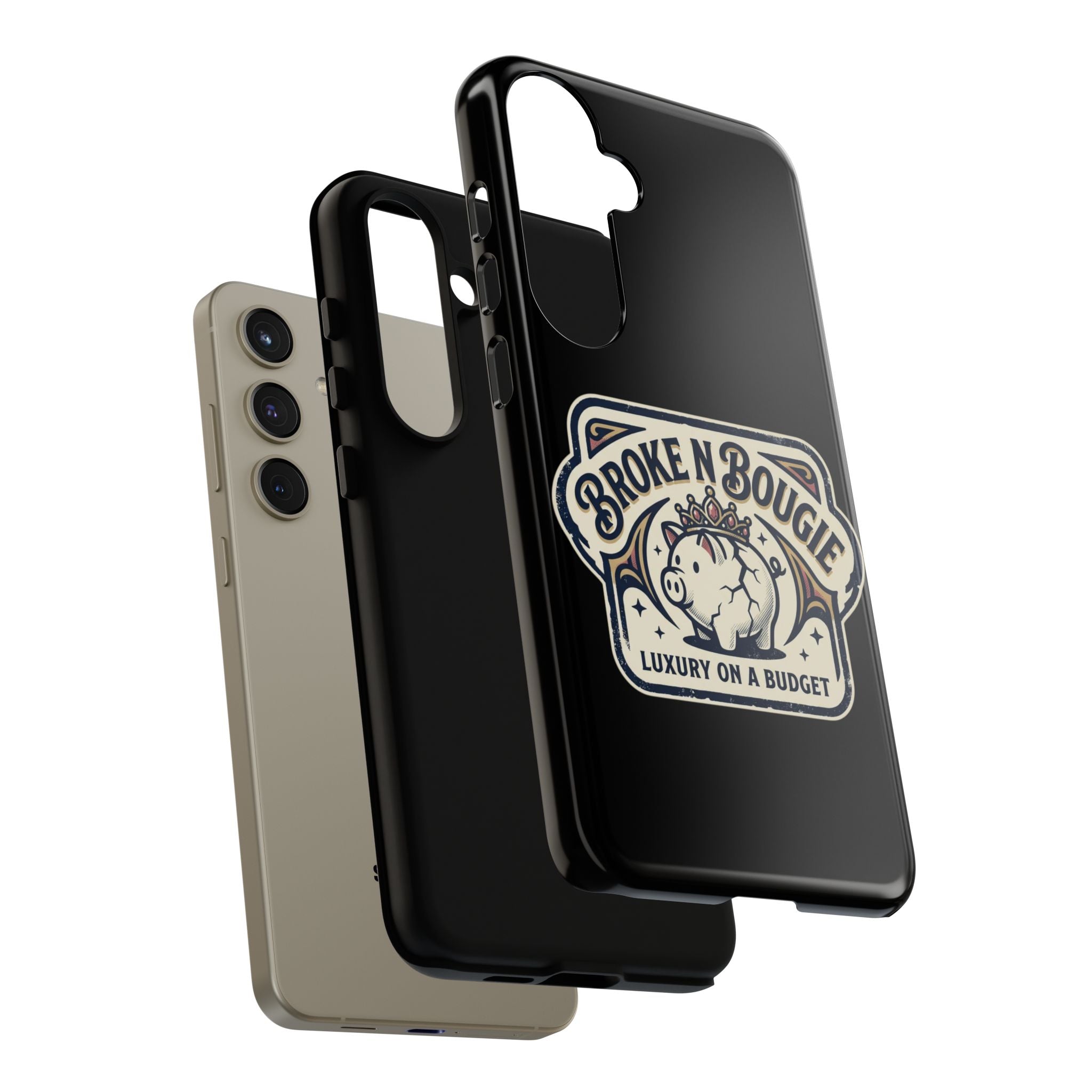 Phone Case — "Broke N Bougie: Luxury on a Budget" Cute Pig Design
