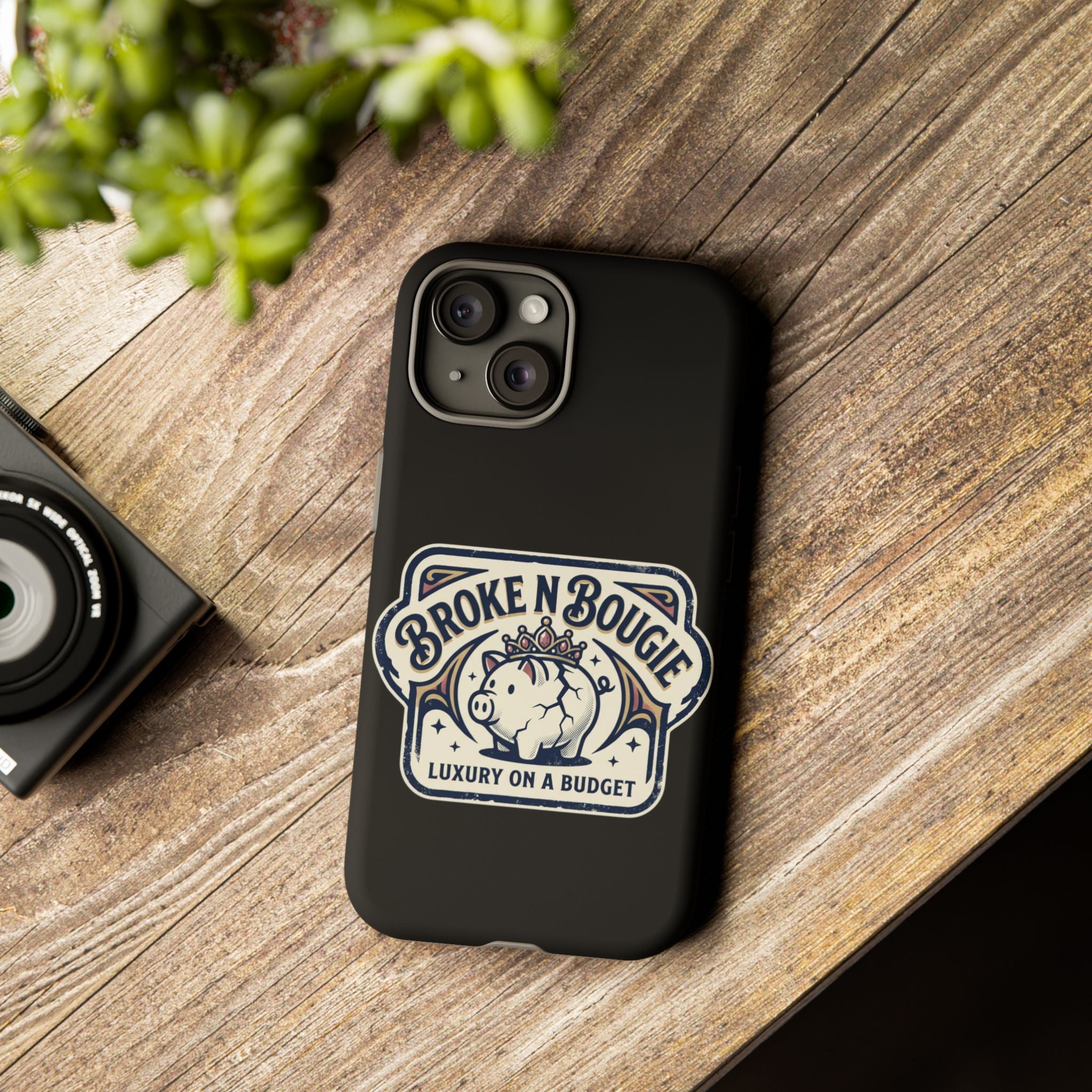 Phone Case — "Broke N Bougie: Luxury on a Budget" Cute Pig Design