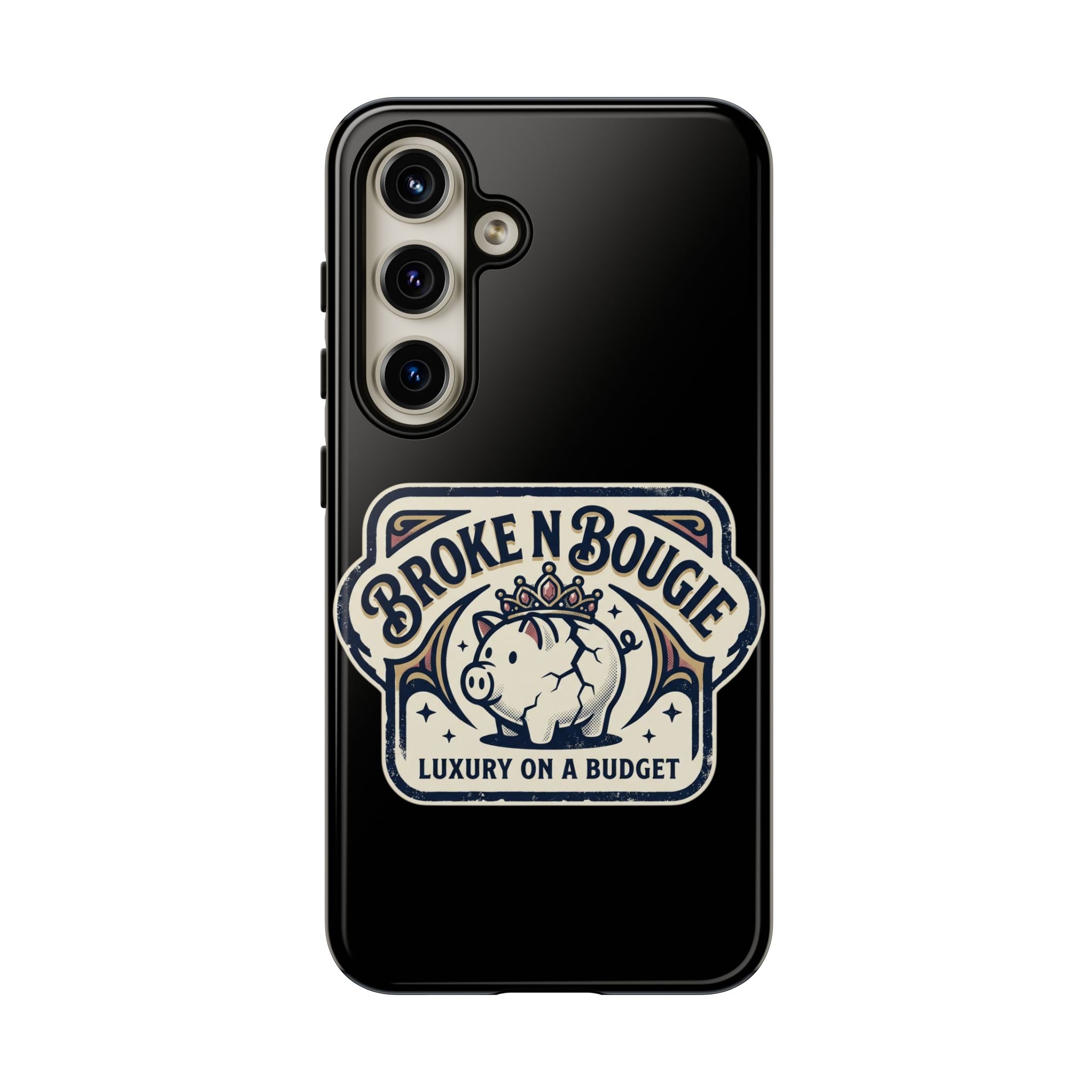 Phone Case — "Broke N Bougie: Luxury on a Budget" Cute Pig Design